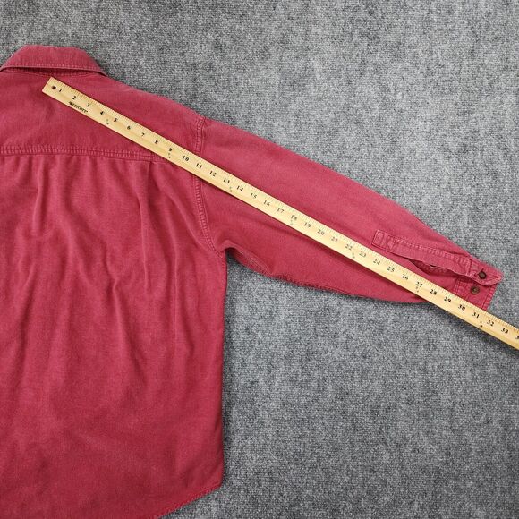Levis Shirt Mens Medium Red Chamois Workshirt Long Sleeve Button Up Chore Casual - Picture 8 of 16